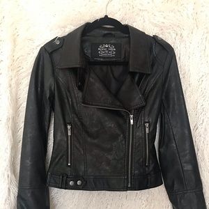 Blanc Noir black faux leather moto jacket